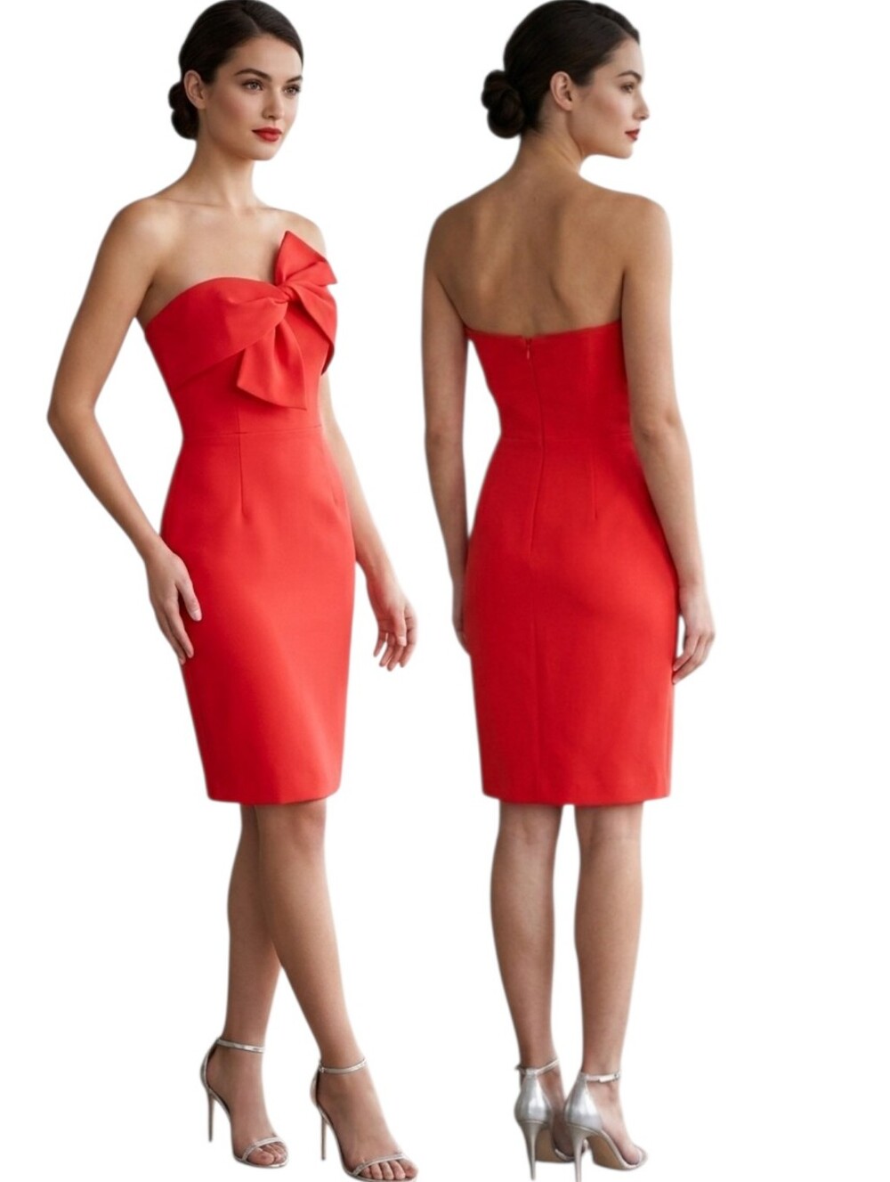 SAM EDELMAN Strapless Bow Sheath Dress - Size 6